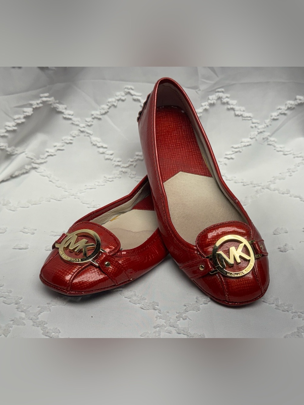 Michael Kors Fulton Moc Red Patent Leather Moccasin Flats
Women's Size 7.5 M